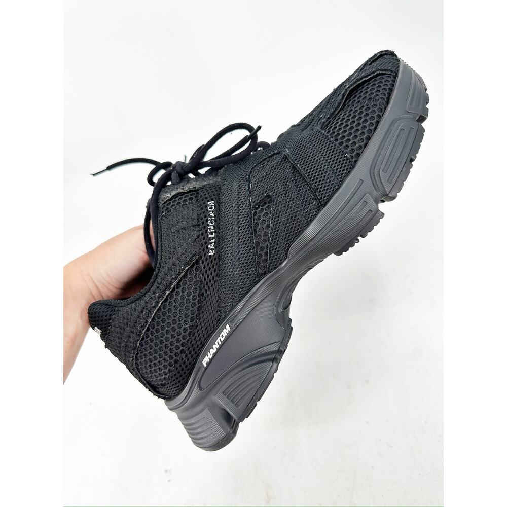 Balenciaga Phantom Black Mesh Lace Up Low Top Sneakers Size 46 - Picture 8 of 11